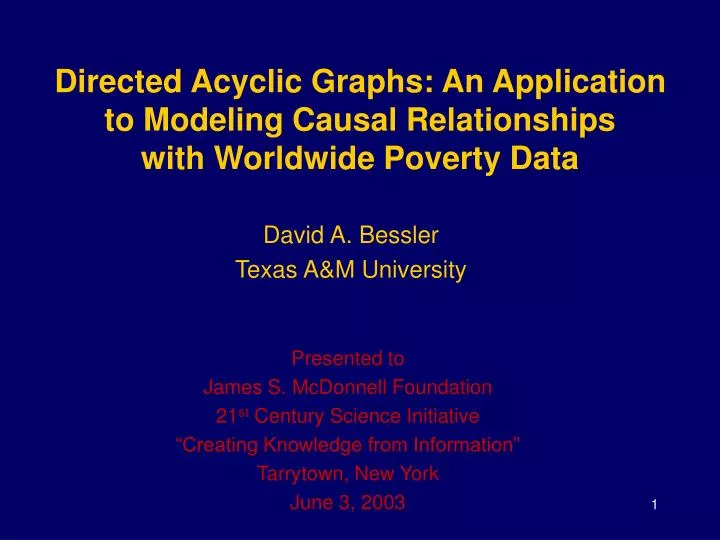 directed acyclic graphs an application to modeling causal relationships with worldwide poverty data
