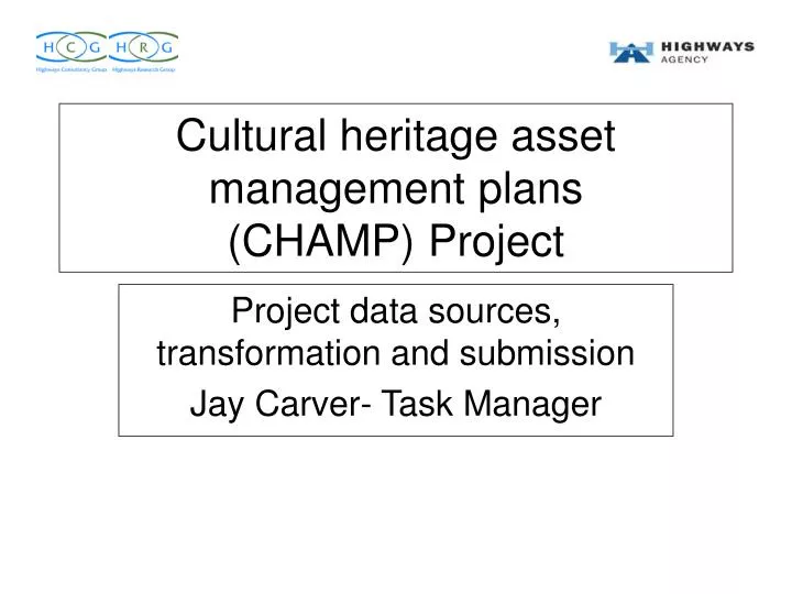 cultural heritage asset management plans champ project