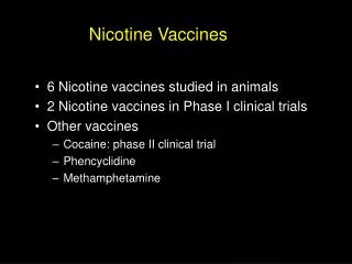 Nicotine Vaccines
