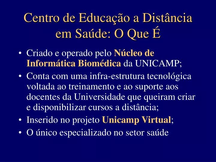 centro de educa o a dist ncia em sa de o que