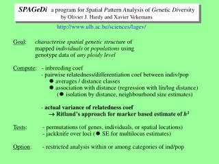 SPAGeDi a program for S patial P attern A nalysis of Ge netic Di versity