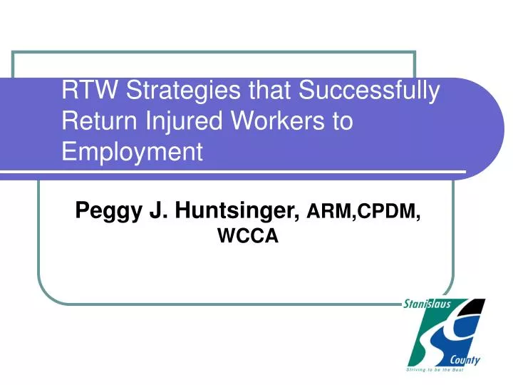 rtw strategies that successfully return injured workers to employment