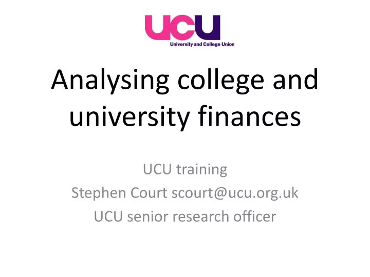 analysing college and university finances