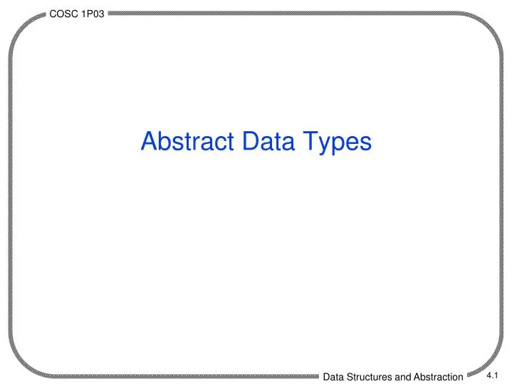 abstract data types