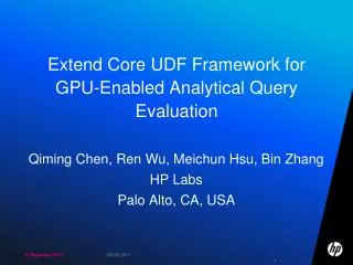 Extend Core UDF Framework for GPU-Enabled Analytical Query Evaluation