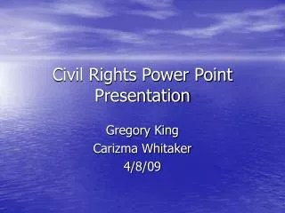 Civil Rights Power Point Presentation