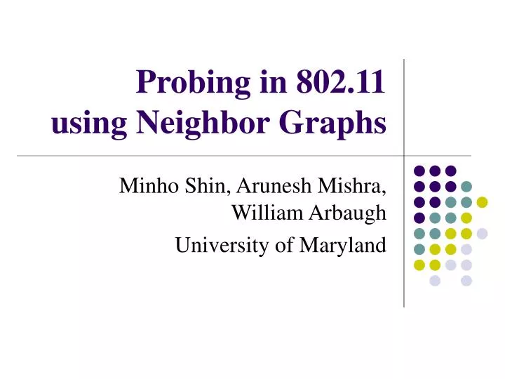 probing in 802 11 using neighbor graphs