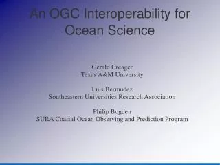 An OGC Interoperability for Ocean Science