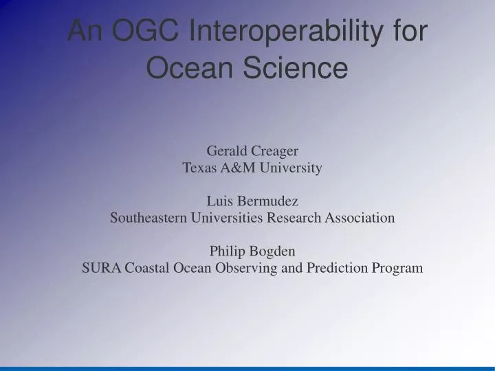 an ogc interoperability for ocean science