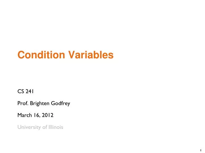 condition variables
