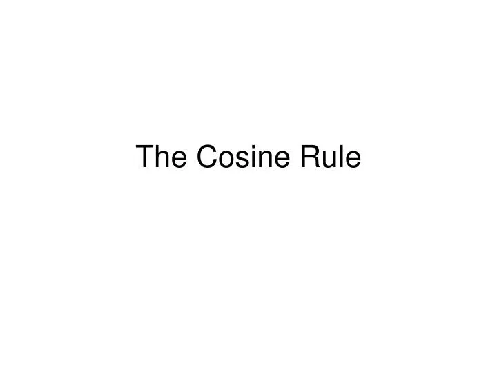 the cosine rule