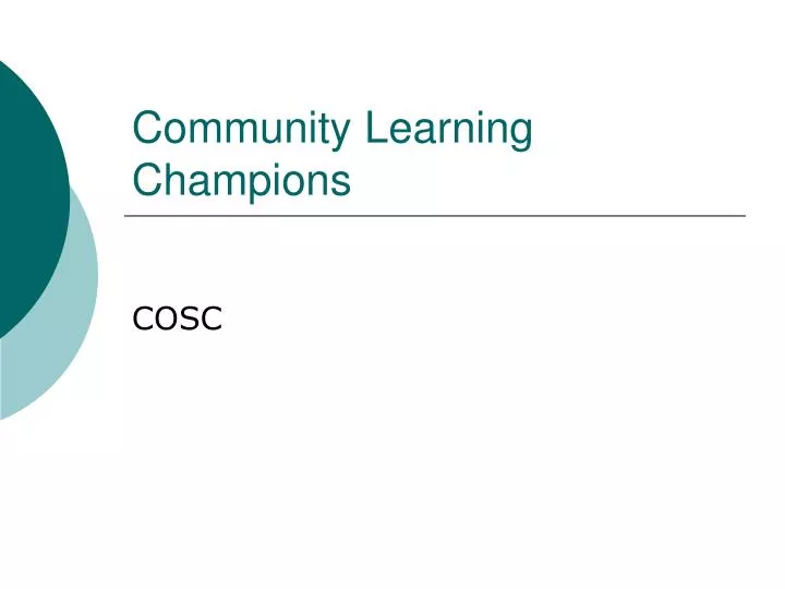 community learning champions