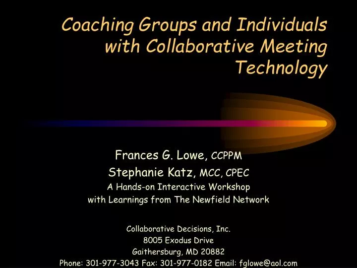 coaching groups and individuals with collaborative meeting technology