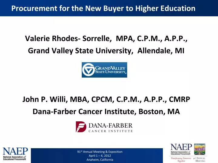 procurement for the new buyer to higher education