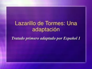lazarillo de tormes una adaptaci n