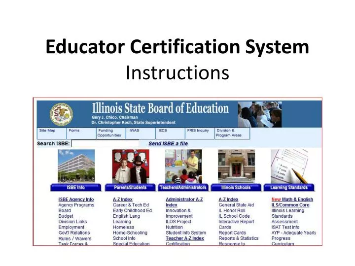 educator certification system instructions