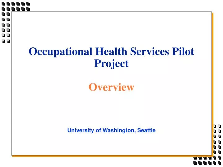 occupational health services pilot project overview