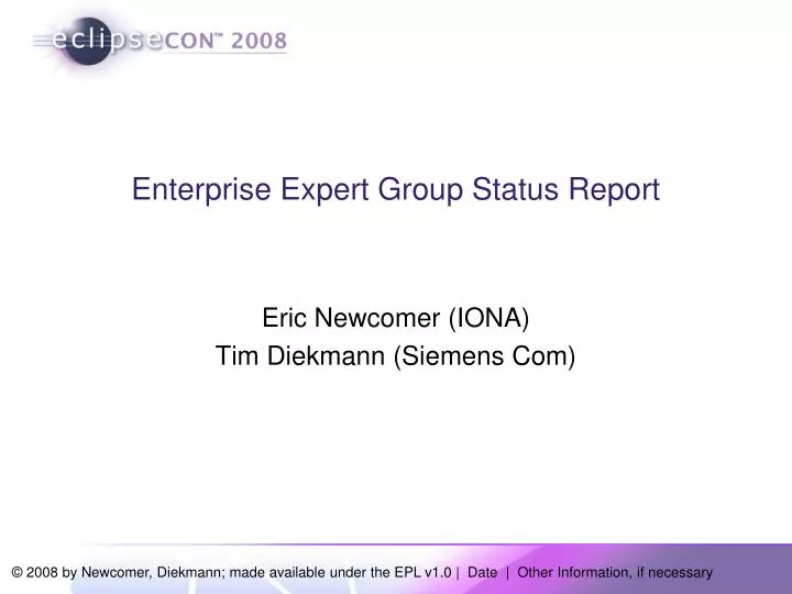 enterprise expert group status report
