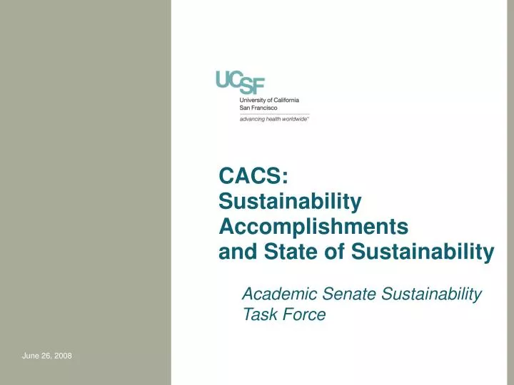 cacs sustainability accomplishments and state of sustainability