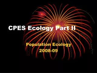 CPES Ecology Part II