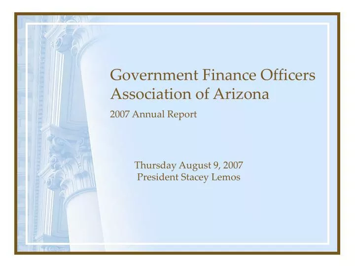 government finance officers association of arizona