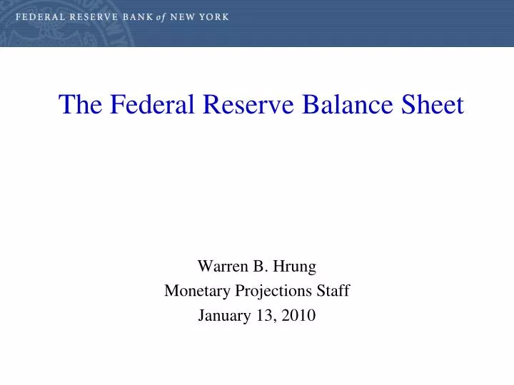 the federal reserve balance sheet