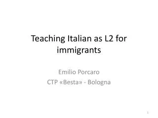 Teaching Italian as L2 for immigrants