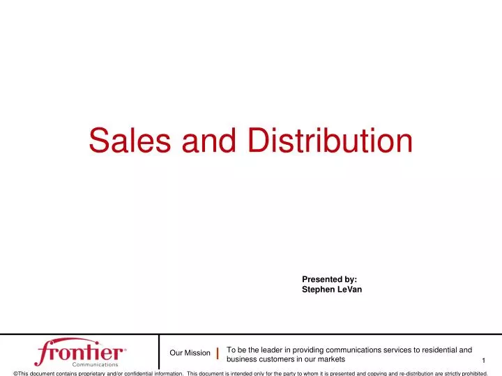 sales and distribution