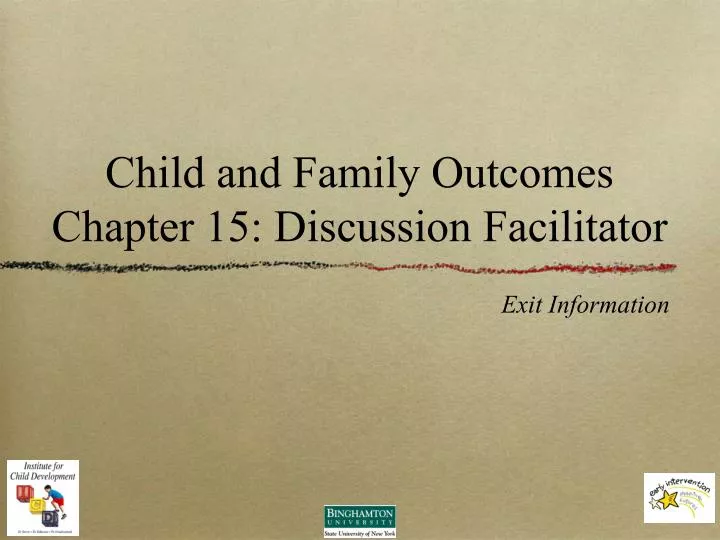 child and family outcomes chapter 15 discussion facilitator