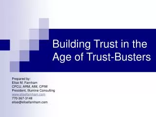 Building Trust in the Age of Trust-Busters