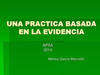 una practica basada en la evidencia