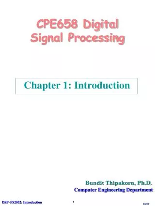 CPE658 Digital Signal Processing