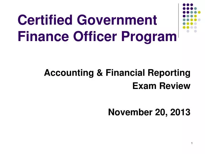certified government finance officer program