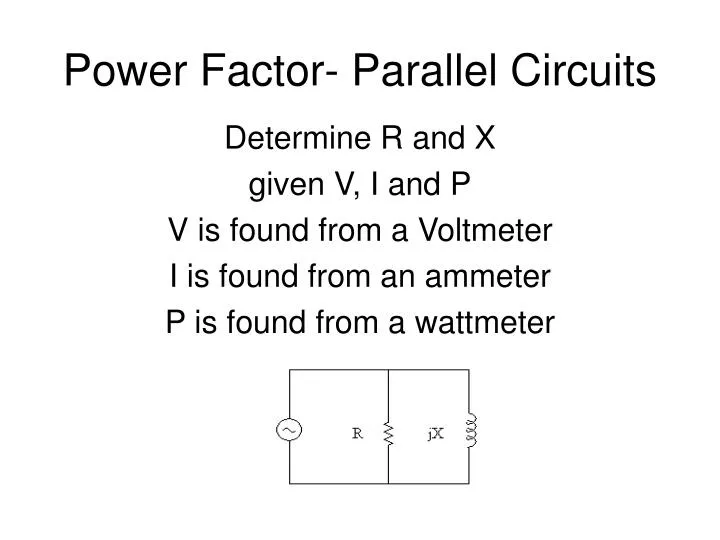 power factor parallel circuits