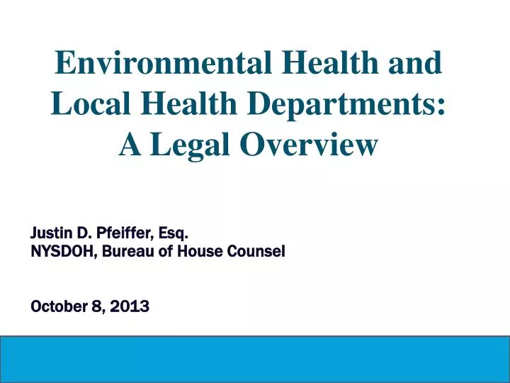 environmental health and local health departments a legal overview