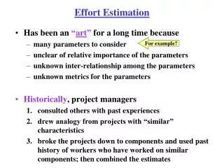 Effort Estimation