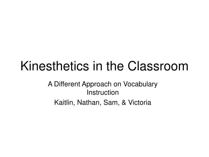 kinesthetics in the classroom