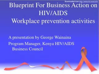 Blueprint For Business Action on HIV/AIDS Workplace prevention activities