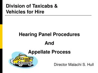 Division of Taxicabs &amp; Vehicles for Hire