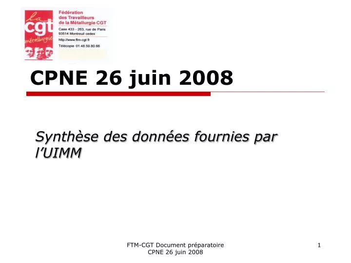 cpne 26 juin 2008