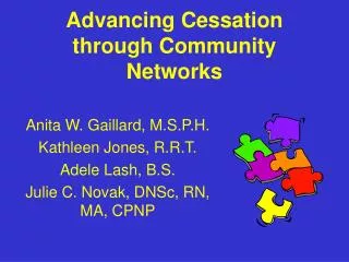 Advancing Cessation through Community Networks