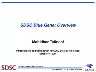 SDSC Blue Gene: Overview