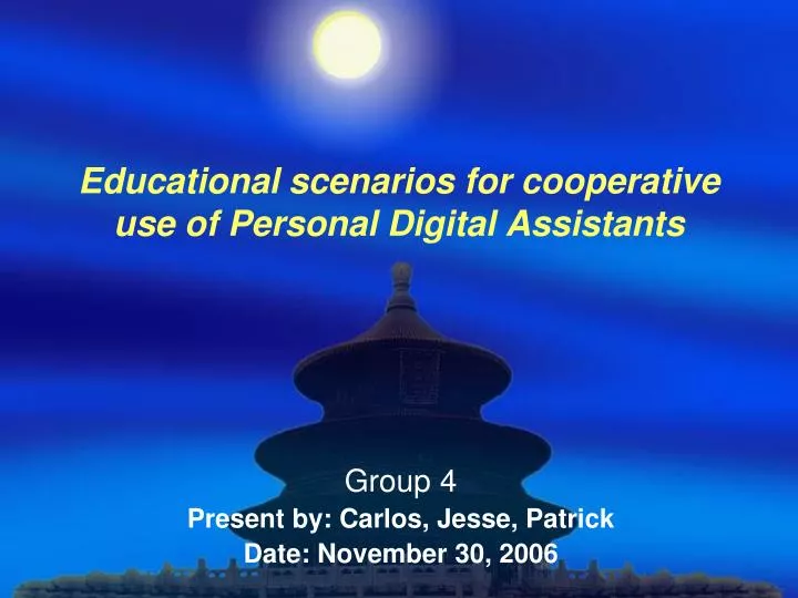 educational scenarios for cooperative use of personal digital assistants