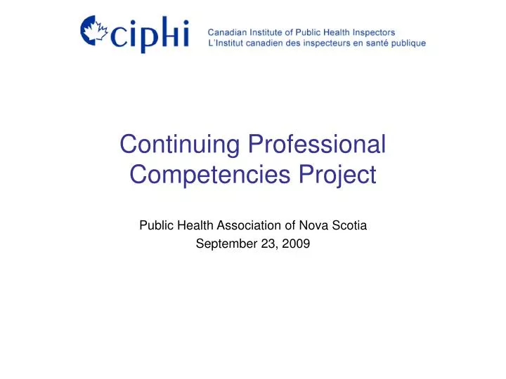 continuing professional competencies project