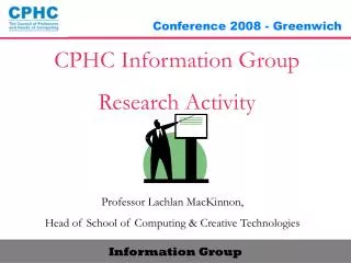 CPHC Information Group Research Activity