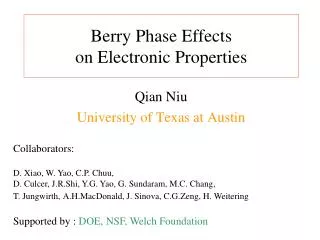 Berry Phase Effects on Electronic Properties