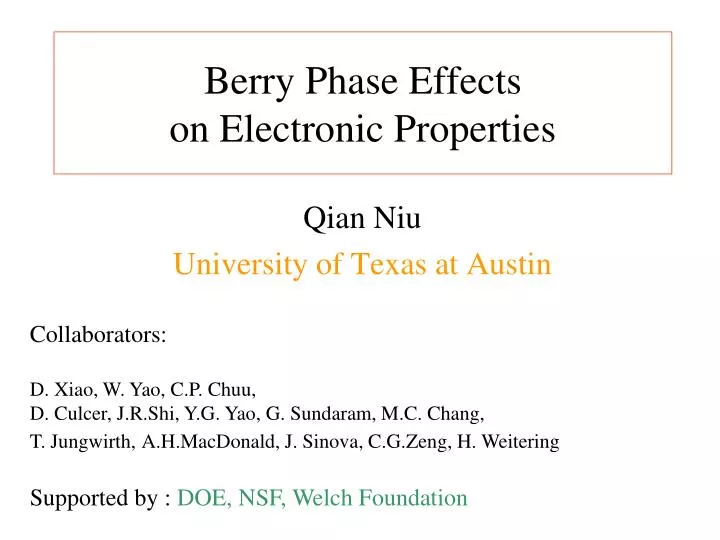 berry phase effects on electronic properties