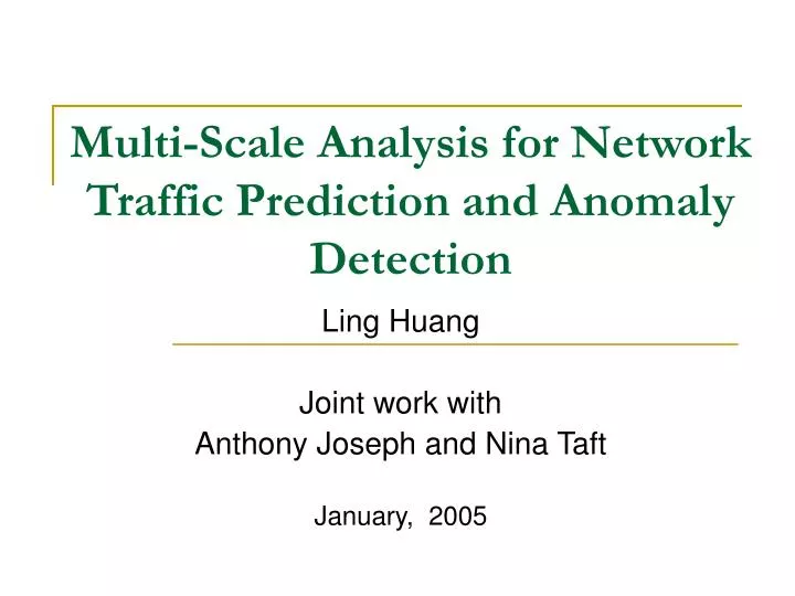 multi scale analysis for network traffic prediction and anomaly detection