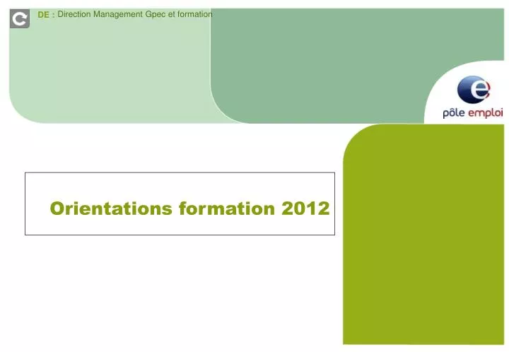 orientations formation 2012