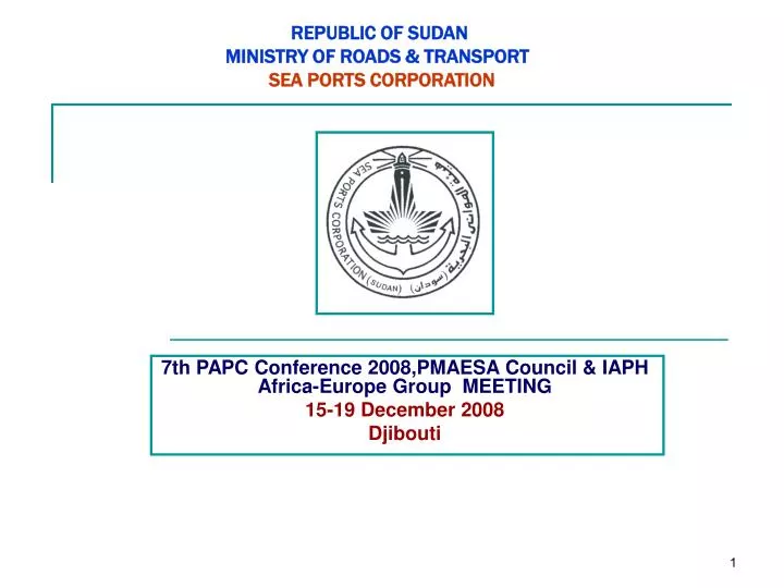 republic of sudan ministry of roads transport sea ports corporation